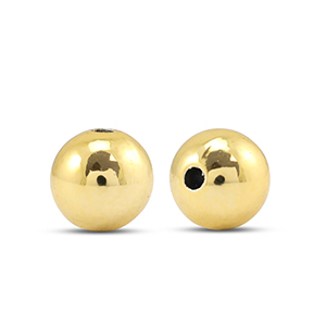 Metal-look beads round 10mm Gold Metallic