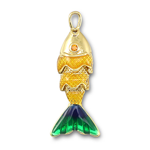 Metal charms fish Gold-Yellow-Blue-Green