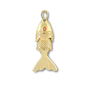 Metal charms fish Gold-Orange