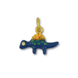 Metal charms dinosaur Blue-Orange-Gold