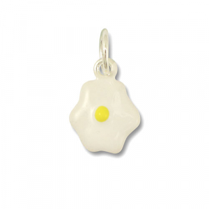 Metal charms egg White-Yellow-Silver