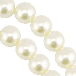 Glass pearls 16mm Off White