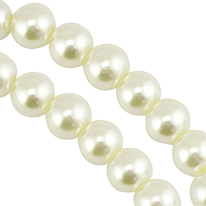 Glass pearls 12mm Off White