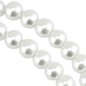 Glass pearls 10mm White