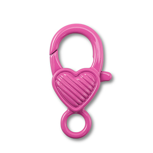 Colourful jewellery findings lobster clasp heart Magenta Pink