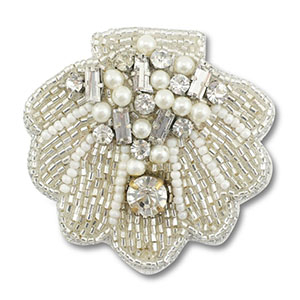 Broches shell Silverlined Transparent-White