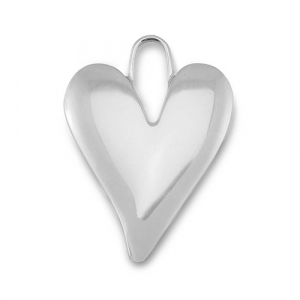 Stainless steel charms heart Silver
