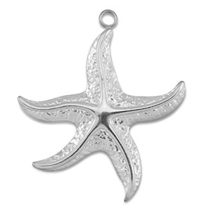 Stainless steel charms starfish Silver