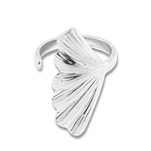 Stainless steel rings leaf Silver