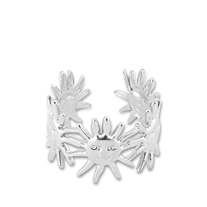 Stainless steel rings sun Silver