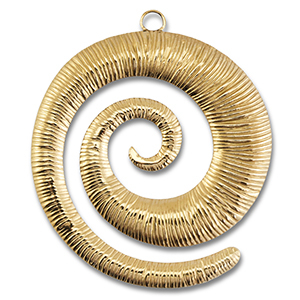 Stainless steel charms spiral Gold