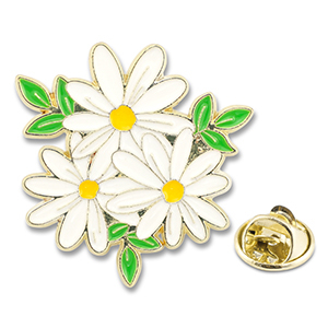 Pins daisies White-Green-Yellow-Gold