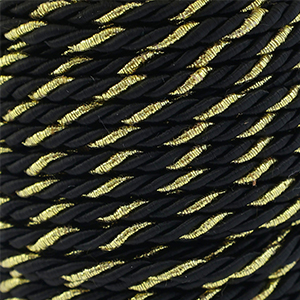 Trendy cord twisted 3mm Black-Gold