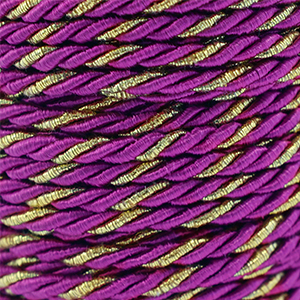 Trendy cord twisted 3mm Magenta Purple-Gold