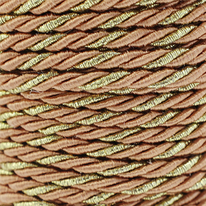 Trendy cord twisted 3mm Camel Brown-Gold