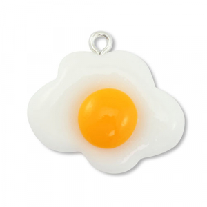 Resin pendants egg White-Orange