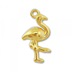 Stainless steel charms flamingo Gold