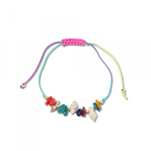 Trendy Anklets / Ankle bracelets mixed beads Multicolour-Gold