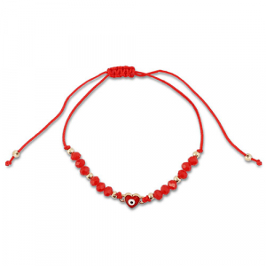 Trendy Anklets / Ankle bracelets mixed beads Red-Gold