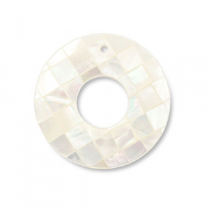 Shell pendants donut White (natural colour)