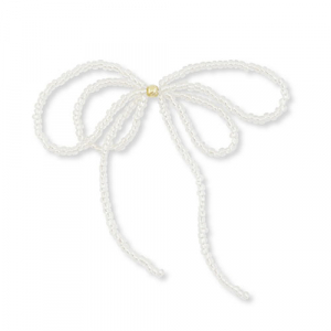 Statement charms pearl bow Silverlined Transparent-Gold