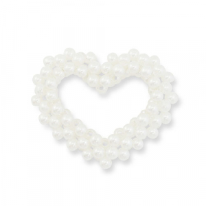 Statement charms pearl heart White