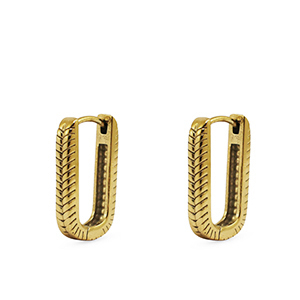 Stainless steel earrings / earpins oval Gold