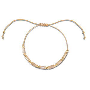 Trendy Anklets / Ankle bracelets mixed beads Light Brown-Gold