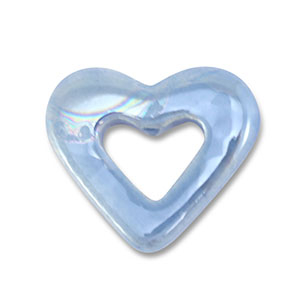 DQ greek ceramic beads heart Blue