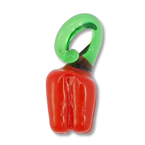 Glass charms bell pepper Red-Green