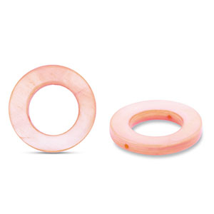 Shell beads 20mm round Pink