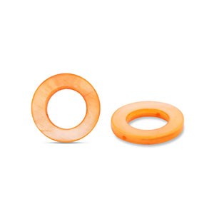 Shell beads 15mm round Orange