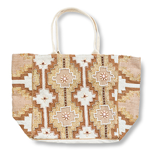 BY31&reg; Beach bag Beige-Brown-Gold