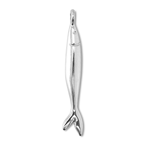DQ European metal charms fish Antique Silver (Nickelfree)
