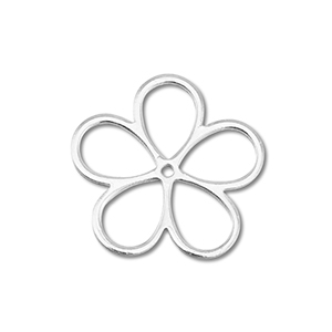 DQ European metal charms flower Antique Silver (Nickelfree)