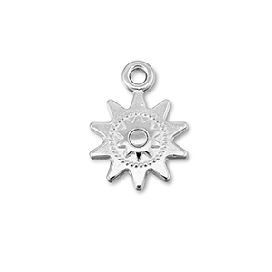 DQ European metal charms sun Antique Silver (Nickelfree)