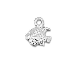 DQ European metal charms fish Antique Silver (Nickelfree)