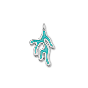 DQ European metal charms coral Turquoise Blue-Antique Silver (Nickelfree)