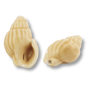 Beads ceramic whelk Vanilla Yellow
