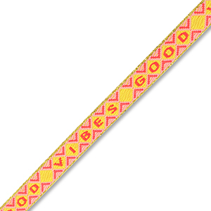 BY31&reg; Ribbon text "Good vibes" Yellow-Light Pink-Coral Red-Gold