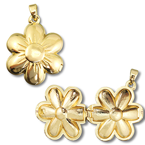 Eco-brass&reg; metal medallion charms flower Gold