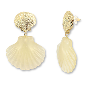 Trendy earrings sgell Light Champange-Gold