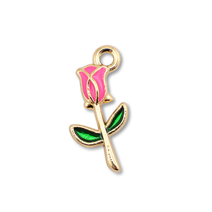 Metal charms enamel rose Gold-Pink