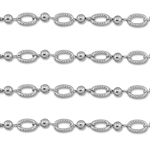 Stainless steel findings belcher chain oval with ball Silver