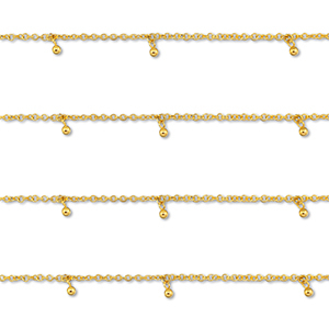 Stainless steel findings belcher chain with ball Gold