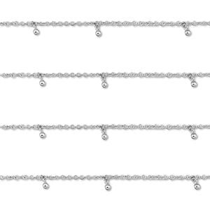 Stainless steel findings belcher chain with ball Silver