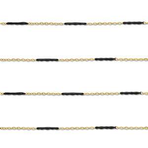 Stainless steel findings belcher chain with rod Gold-Black