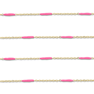 Stainless steel findings belcher chain with rod Gold-Pink