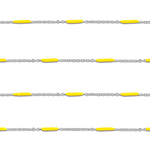 Stainless steel findings belcher chain with rod Silver-Yellow