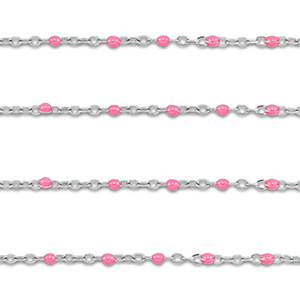 Stainless steel findings belcher chain 1mm Silver-Pink